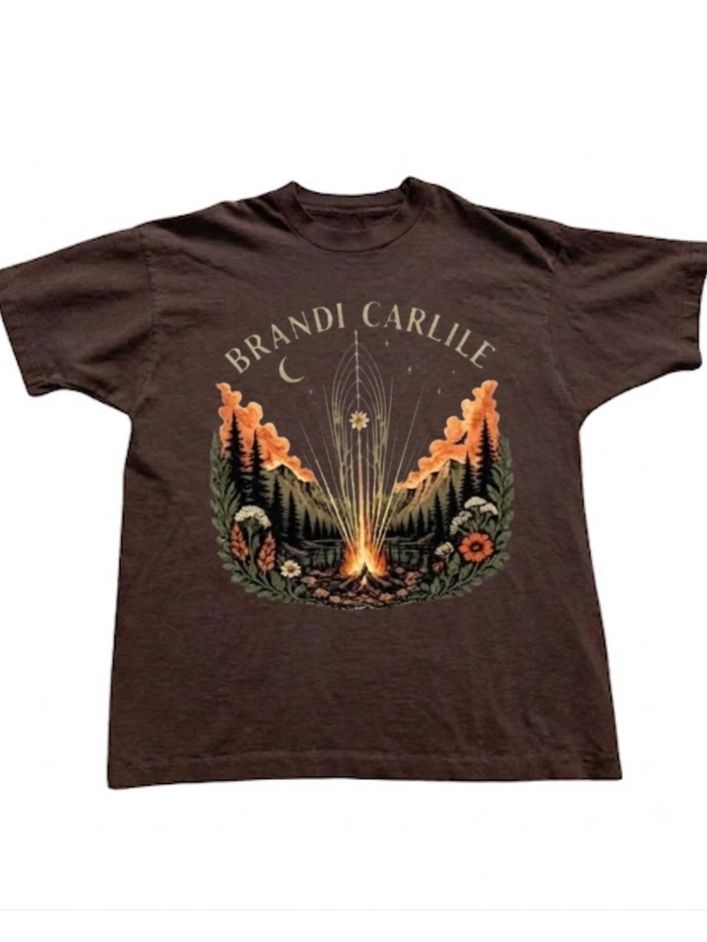 Gildan Brown Graphic Campfire T-Shirt